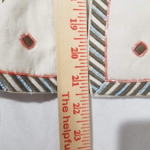 Chicos Jacket 3 16/18 XL Embellished Artisan Chino Linen Beaded Aztec Tribal NWT - Picture 10 of 12